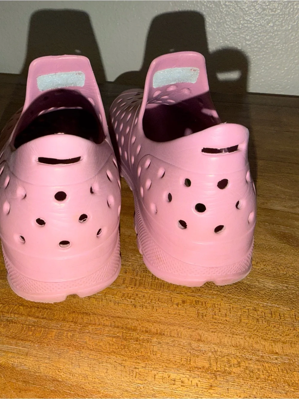 Hunter Pink Perforated Slip-On Clog Shoes